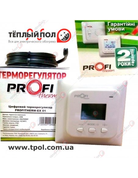 PROFiTherm EX01 (терморегулятор цифровой) с датчиком температуры пола - упаковка - внешний вид